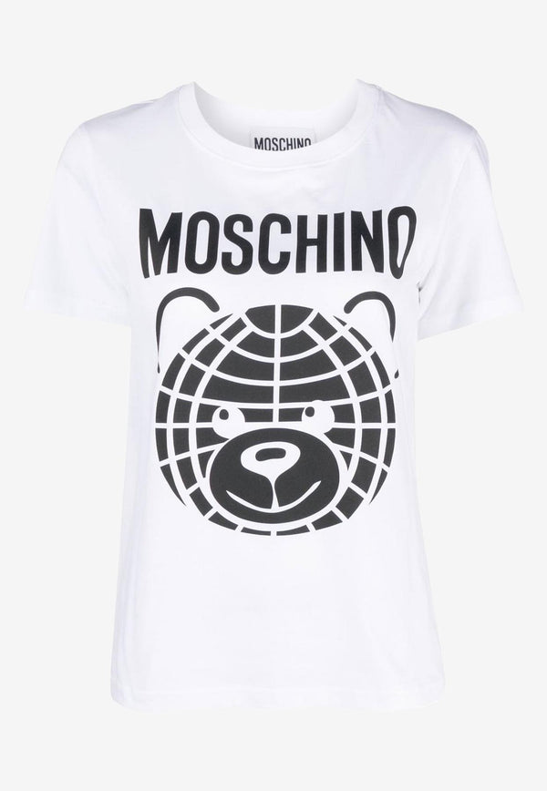 Moschino Teddy Bear Print T-shirt V0708 0541 3001 White
