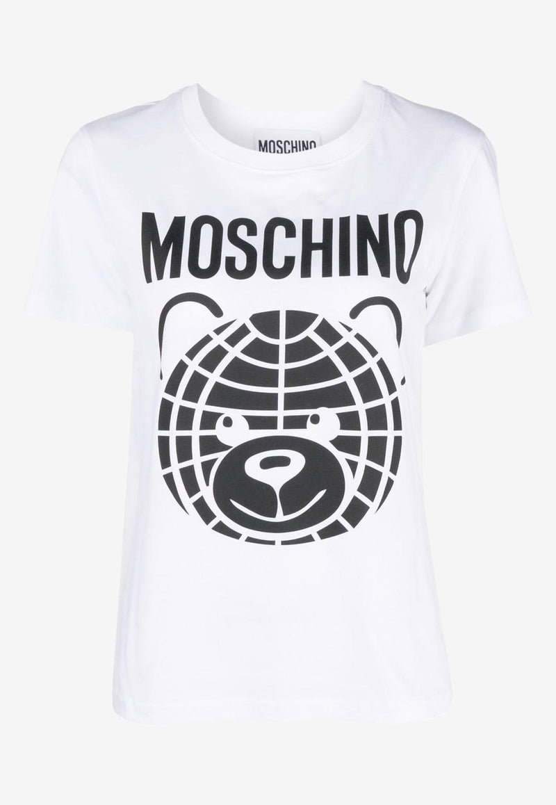 Moschino Teddy Bear Print T-shirt V0708 0541 3001 White