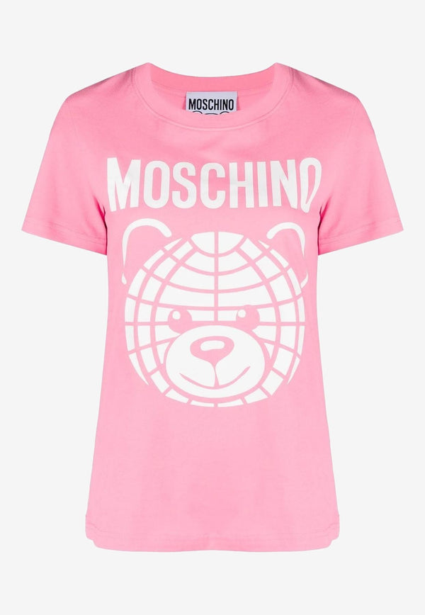 Moschino Teddy Bear Print T-shirt V0708 0541 3205 Pink