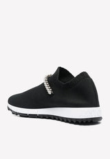 Jimmy Choo Verona Slip-On Sneakers with Crystal Embellishment Black VERONA KSC BLACK/CRYSTAL