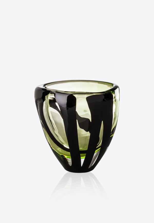 Medium Black Belt Ovale Glass Vase