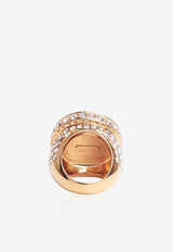 Medusa Crystal-Embellished Gold Plated Ring