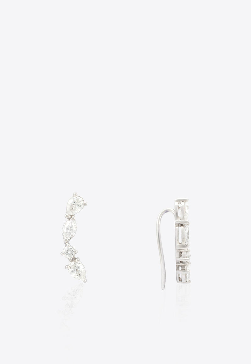 Vivid Jewelers Special Order- Abstract Ear Cuffs in White-Gold and Diamonds White Gold
