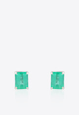 Vivid Jewelers Special Order - Certified Colombian Emerald Line Earrings with Convertible Studs Green
