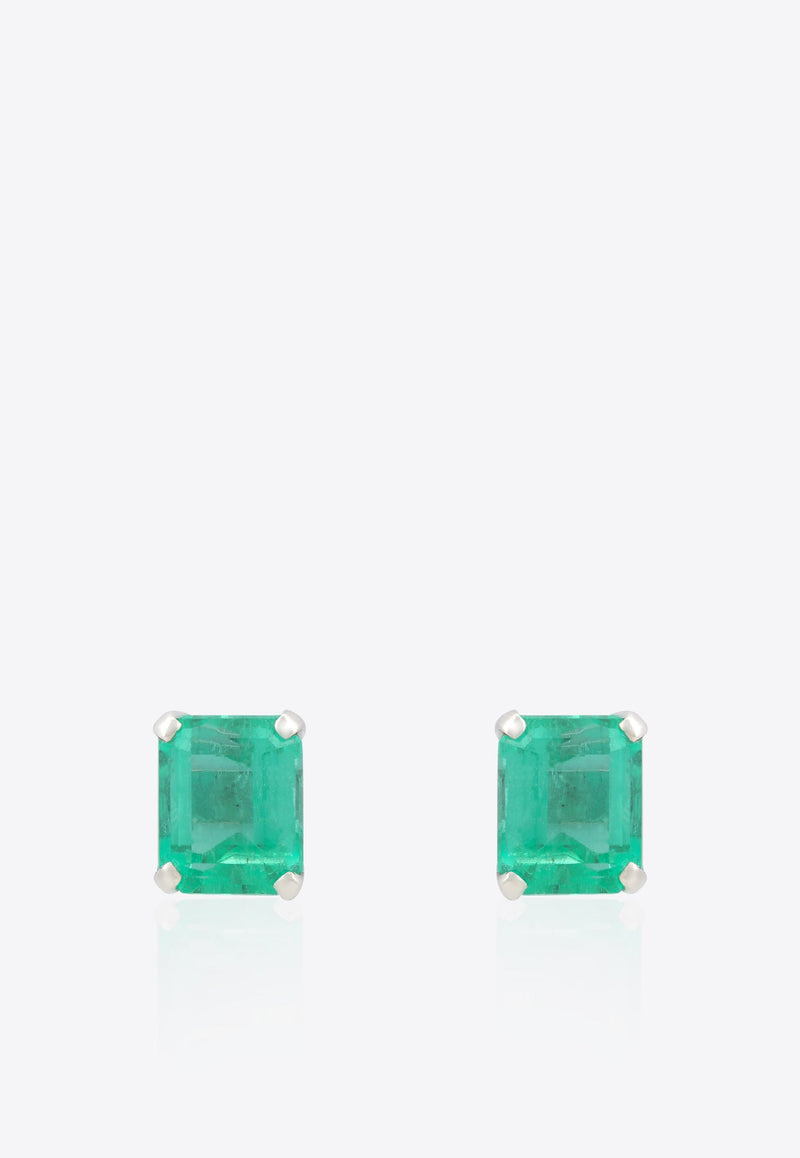Vivid Jewelers Special Order - Certified Colombian Emerald Studs Green