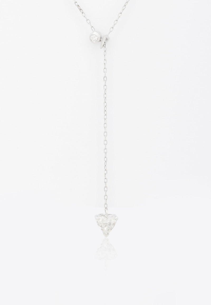 Vivid Jewelers Special Order - Heart Chain Necklace in White-Gold and Diamonds White Gold