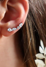 Vivid Jewelers Special Order- Abstract Ear Cuffs in White-Gold and Diamonds White Gold