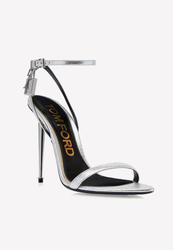 Tom Ford 105 Padlock Leather Sandals W2272-LSP014S 1G004 Silver
