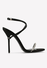 Tom Ford 105 Crystal Embellished Wraparound Satin Sandals  Black W2477S TSA002 C9001