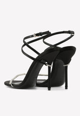 Tom Ford 105 Crystal Embellished Wraparound Satin Sandals  Black W2477S TSA002 C9001