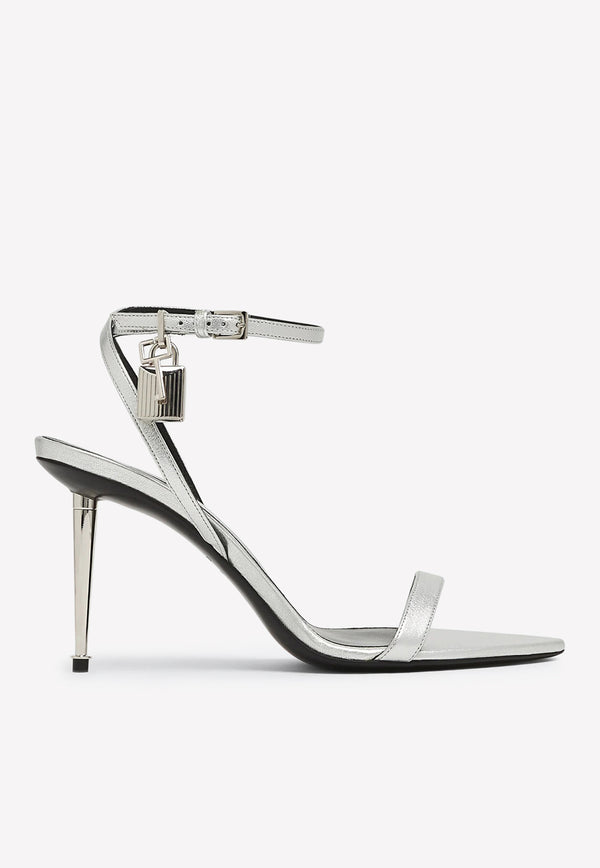 Tom Ford 85 Padlock Leather Sandals W2748-LSP014S 1G004 Silver
