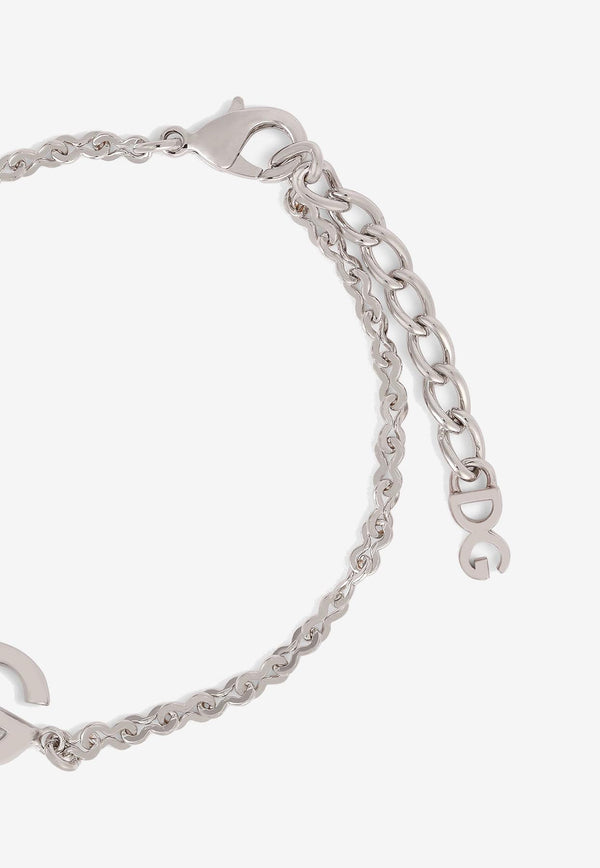 Dolce & Gabbana Chain Logo Monogram Bracelet  Silver WBN5W1 W1111 87655