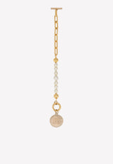 Dolce & Gabbana DG Logo Coin Pearl and Chain Bracelet Gold WBN8M1 W1111 ZOO00