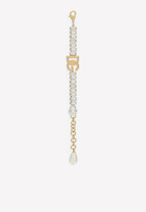 Dolce & Gabbana Crystal Embellished DG Logo Bracelet Gold WBO8S3 W1111 ZOO00