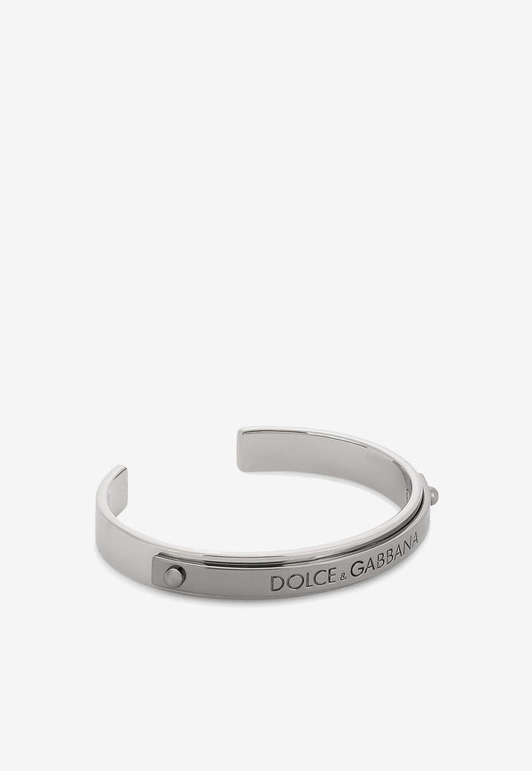 Dolce & Gabbana Logo-Engraved Cuff Bracelet Silver WBP1T1 W1111 87655