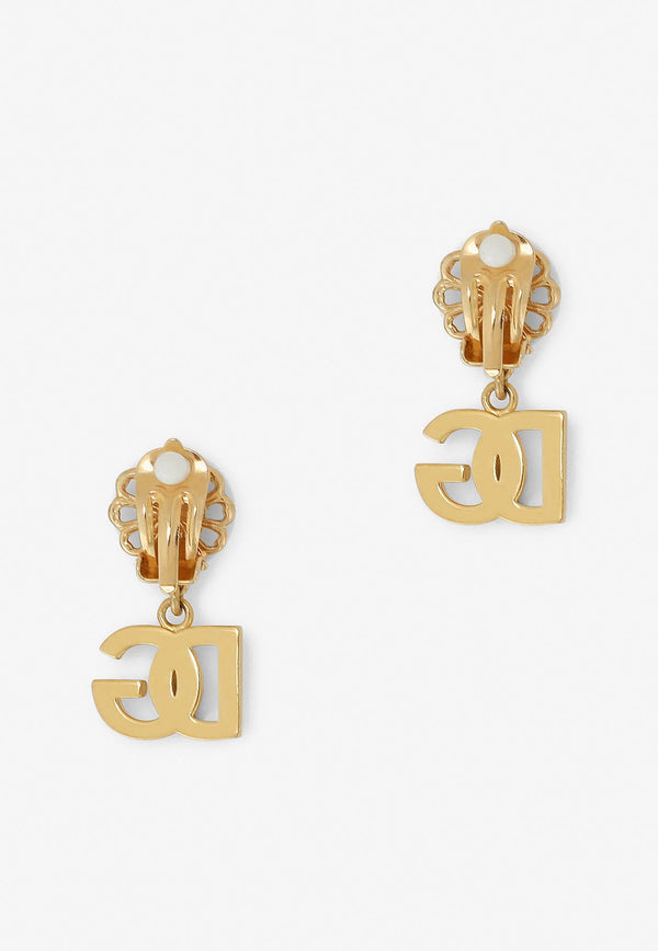 Dolce & Gabbana DG Pearl Clip-On Earrings Gold WEO2N1 W1111 ZOO00