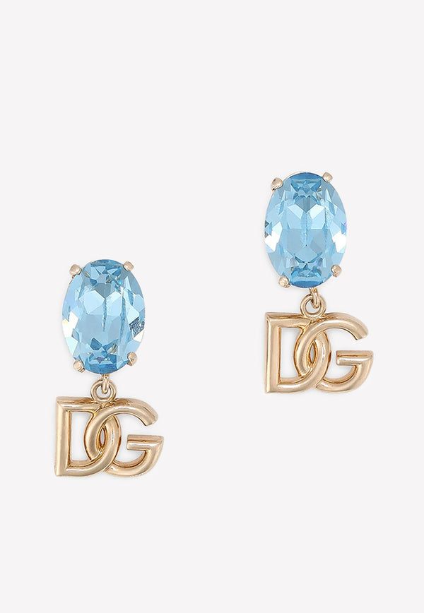 Dolce & Gabbana Rhinestone Clip-On Drop Earrings Azure WEO2O1 W1111 B0028