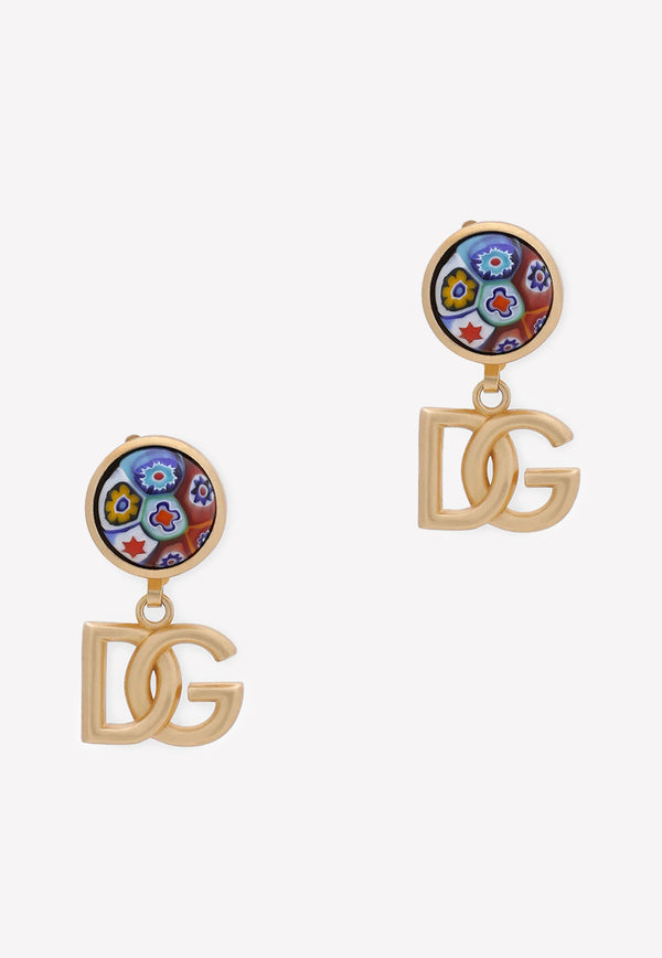 Dolce & Gabbana Murrine Clip-On Drop Earrings Gold WEO2S1 W1111 ZOO00