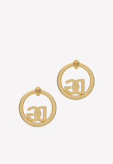 Dolce & Gabbana Crystal Embellished DG Hoop Earrings Gold WEO8L2 W1111 ZOO00