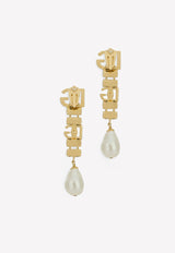 Dolce & Gabbana Clip-On Crystal and Pearl Drop Earrings Gold WEO8S4 W1111 ZOO00