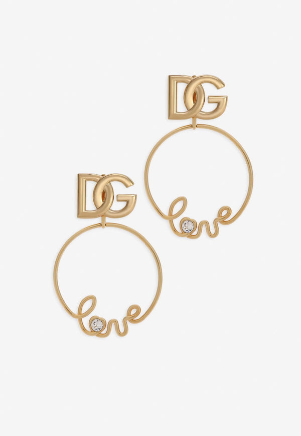 Dolce & Gabbana Clip-on 'Love' Earrings with DG Logo Gold WEP2L8 W1111 ZOO00
