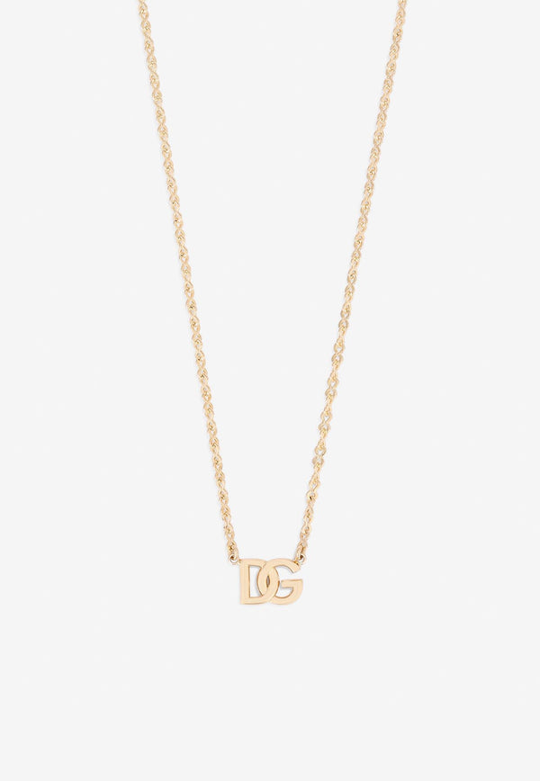 Dolce & Gabbana Logo Charm Chain Necklace Gold WNN5Y2 W1111 ZOO00