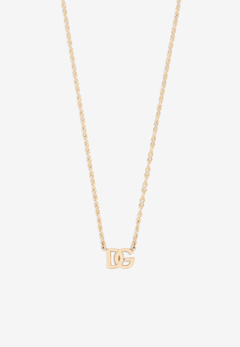 Dolce & Gabbana Logo Charm Chain Necklace Gold WNN5Y2 W1111 ZOO00