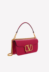 Valentino LOCÒ Calf Leather Top Handle Bag with VLogo Plaque Pink XW0B0K30ZXL MF5