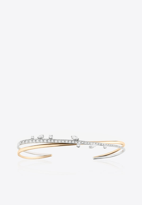 Silhouette Rays Diamond Bracelet and Ring in 18-Karat White and Yellow Gold