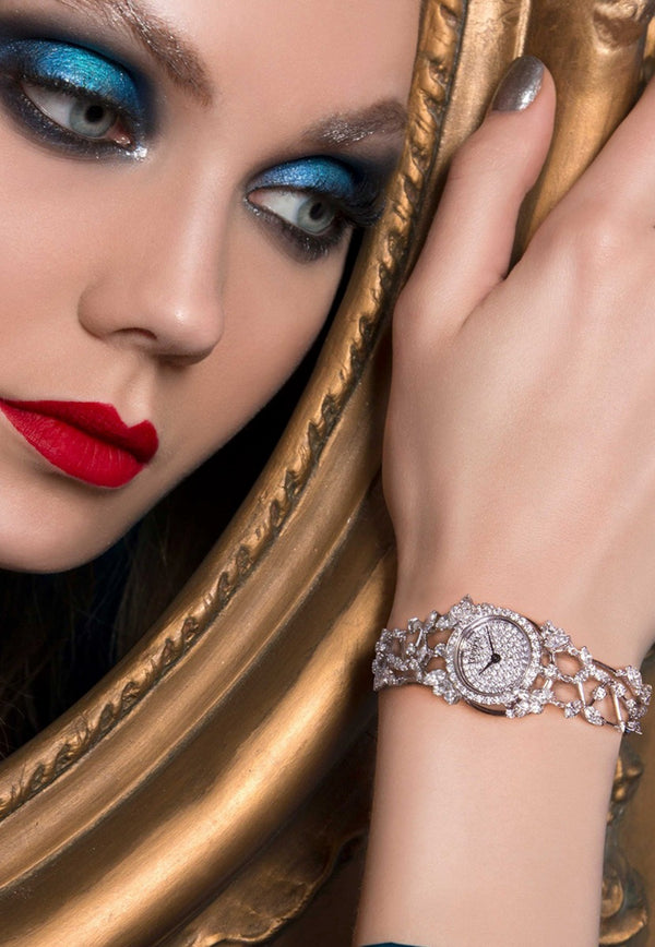 Y-Memento Diamond Watch in 18-Karat White Gold