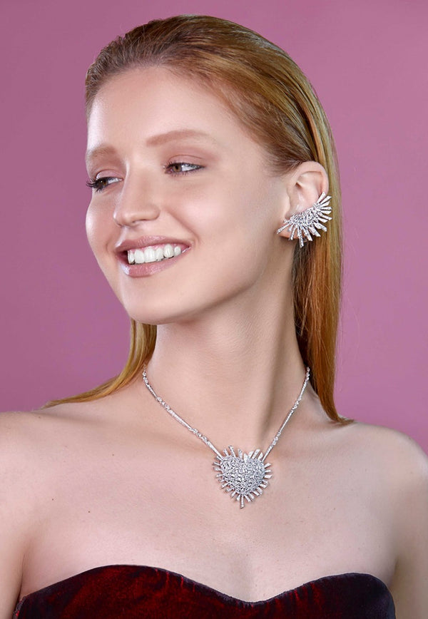 Y-Namic Diamond Earrings in 18-Karat White Gold