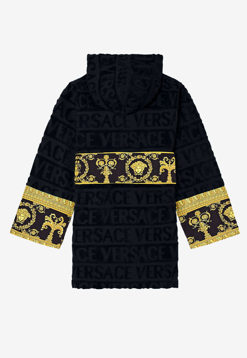 Versace I Love Baroque Bathrobe with Hood Black ZACJ00019 ZCOSP052 Z4800