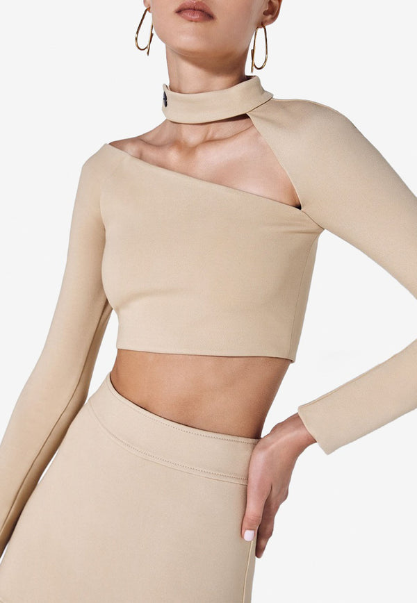 Alexis Camryn Cropped Top Beige ABCFW210000006426