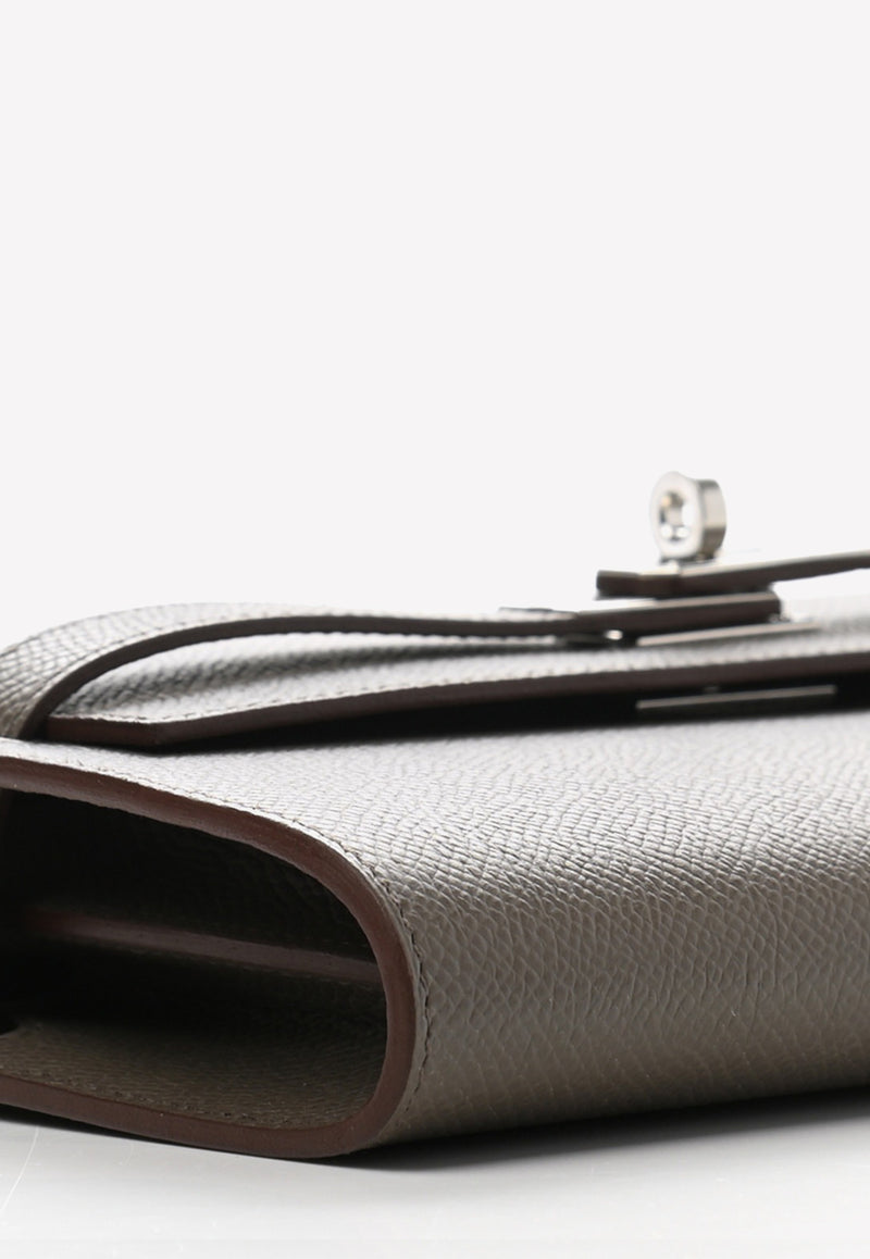 Kelly To Go Touch Wallet in Etain Epsom with Gold Hardware