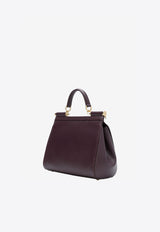 Large Sicily Top Handle Bag in Dauphine Leather
