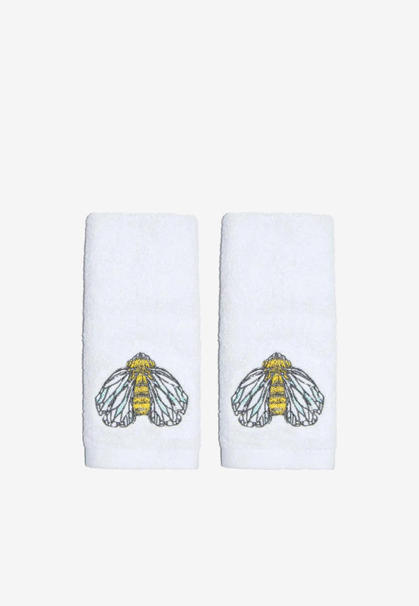 Stitch Jo Buzzing Bee Face Towels - Set of 2 White
