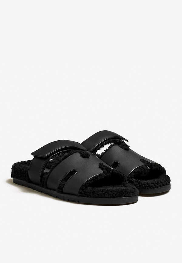 Chypre Sandals in Calfskin and Shearling