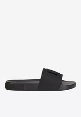 Dolce & Gabbana Black DG Millennials Beachwear Sliders CS1886 AO666 8B956