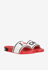 Dolce & Gabbana Logo Rubber Slides Red CW0142 AO235 8T900