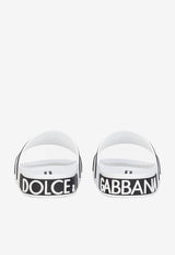 Dolce & Gabbana Logo Rubber Slides White CW0142 AO235 8T908