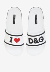 Dolce & Gabbana Logo Rubber Slides White CW0142 AO235 8T908