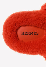 Hermès Chypre Sandals in Woolskin Orange WFPSHCSW-Orange