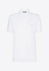 Dolce & Gabbana White Logo Plate Polo T-shirt in Cotton Piqué G8KK1T FU7EN W0800