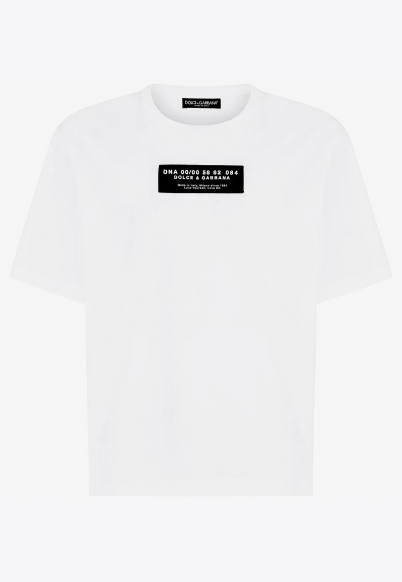 Dolce & Gabbana Rubberized Logo Patch Cotton T-shirt White G8NC5Z FU7EQ W0800