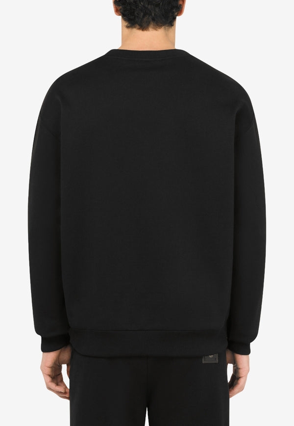Dolce & Gabbana Logo Patch Cotton Sweatshirt Black G9UF3Z G7A2D N0000