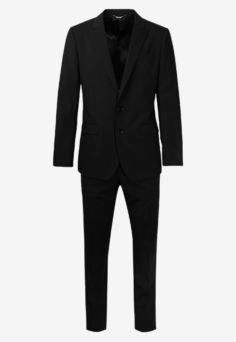 Dolce & Gabbana Single-Breasted Fleece Wool Suit Set Black GK0RMT FUBEC N0000