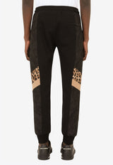 Dolce & Gabbana Printed Track Pants in Mixed Materials Black GWJRAZ G7YRX HY13M