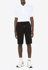 Dolce & Gabbana Logo Plate Cotton Bermuda Shorts Black GYWCAT FU7DU N0000
