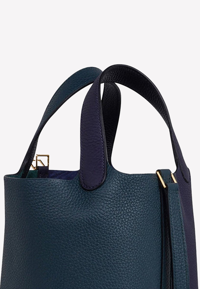 Hermes Picotin Lock 18 in Bleu Nuit Clemence Leather GHW – Brands Lover