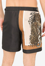 Dolce & Gabbana Leopard Print Nylon Swim Shorts Black M4A59T FHMF5 HK2XU